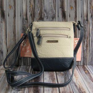 STONE & CO. BONE & NAVY SYDNEY LEATHER 3 BAGGER BAG - NWT